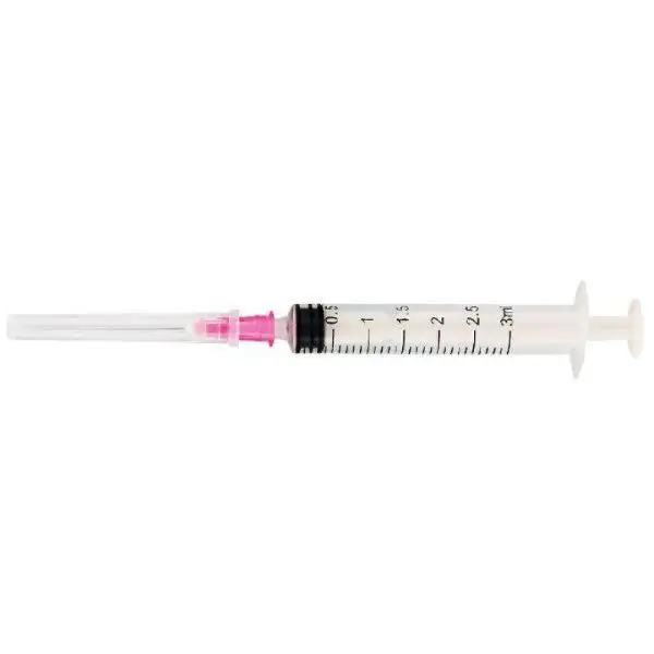 Syringe Luer Slip 3ml with needle - Box of 25