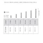 Devemed Dev-os Micro Screws, Pilotdrill, Screwdriver blade Ø 1.2 mm