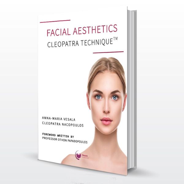 Facial aesthetics book with woman in the cover